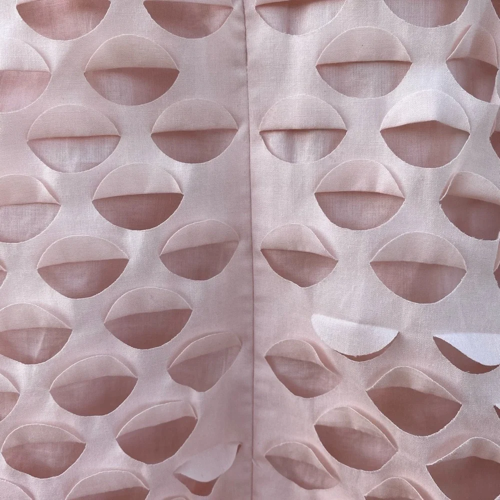 j. crew // lasercut circle a-line midi skirt pink